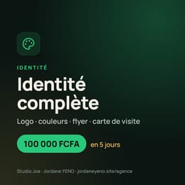 Identité complète : logo, couleurs, flyer et carte de visite