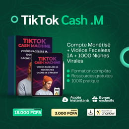 TikTok Cash Machine : Compte Monétisé + Vidéos Faceless IA + 1000 Niches Virales