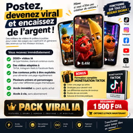 PACK VIRAL IA - Postez devenez viral et encaissez de l'argent