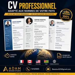 Création de CV professionnel adapté aux normes de votre pays