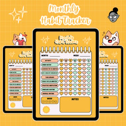 Yellow Monthly Habit Tracker