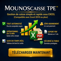 MOUNOS CAISSE TPE™ — Gestion de caisse simple et rapide sous Excel