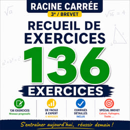 136 exercices — Racine carrée (3e), du calcul mental au défi