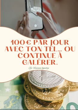 100 € PAR JOUR AVEC TON TEL. OU CONTINUE À GALÉRER.