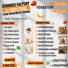 🔥 BUSINESS FACTORY – 16 FORMATIONS POUR PRODUIRE ET VENDRE