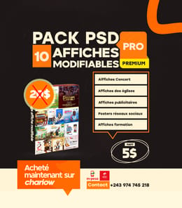 PACK PSD DE 10 AFFICHES MODIFIABLE