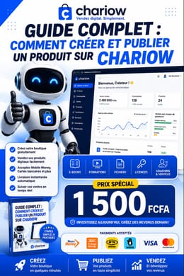 Le guide pratique pour créer, publier et vendre tes produits numériques sur Chariow.