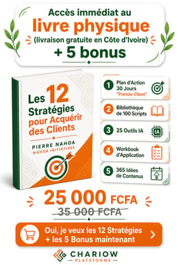 PACK 12:: Livre physique Les 12 strategies pour acquérir des clients + 5 bonus