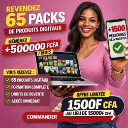 + 65 Packs de Produit Digitaux  &  + 400 Formations Premiums
