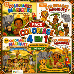 Pack Coloriage pour enfant à imprimer 4 en 1
