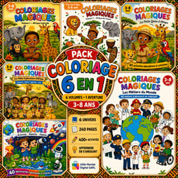 Pack Coloriage pour enfant à imprimer 6 en 1