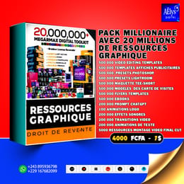 Pack Millionnaire Graphique Ultime: 20M Ressources Premium pour Créateurs Pros