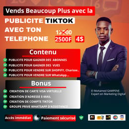 VENDS PLUS AVEC LA PUBLICITE TIKTOK: FORMATION VIDEOS