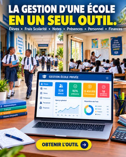 🧰 École Sous Contrôle : le fichier qui centralise élèves paiements notes et finances de votre école