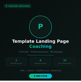 🎯 Template Landing Page Coaching Individuel — HTML + Tailwind