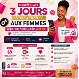 3 jours de formation intenses pour maîtriser la vente avec les lives Tiktok