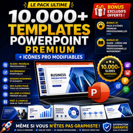 MÉGA PACK 10.000 SLIDES POWERPOINT MODERNES + ICÔNES PREMIUM POUR TOUTES VOS PRÉSENTATIONS..