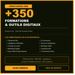 350 Formations & Outils — Avec Droit de Revente + Accès à Vie