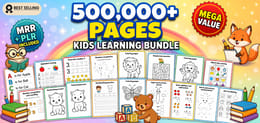500k Kids Learning Pages Bundle, (Printable PDF) INSTAND DOWNLOAD