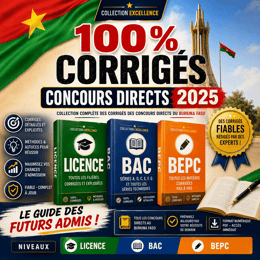 Corrigés des concours directs sessions 2025 niveau Licence - Bac - BEPC