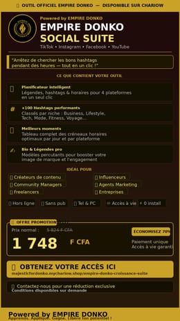 🚀 EMPIRE DONKO Social Suite — Boîte à outils croissance réseaux sociaux