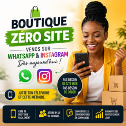 Boutique Zéro Site — Vends sur WhatsApp & Instagram dès aujourd'hui..