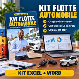 Kit Flotte Automobile : véhicules, carburant, entretien, coût au km Excel + Word