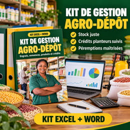 Kit de gestion Agro-dépôt : engrais, semences, stock et crédits (Excel + Word)