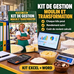 Kit de gestion Moulin et Unité de transformation (Excel + Word)