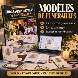 Programmes et livrets de funérailles modifiables : 12 modèles Word et PowerPoint