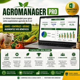 AgroManager Pro — Cultures, Élevage et Caisse. Tout géré en un seul fichier.