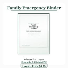 Family Emergency Binder – Printable & Fillable PDF
