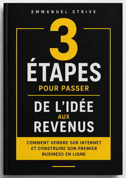 3 étapes pour passer de l'idée aux revenus -  vendre sur Internet avec son premier business en ligne