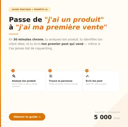 Fais ta première vente en 30 minutes