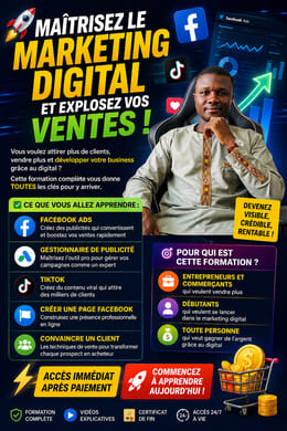 Formation Marketing Digital Complet — Facebook Ads, TikTok, Vente & Plus