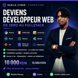Deviens Développeur Web de Zéro au Fullstack (9 formations, accès à vie)