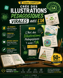 Crée des Illustrations Pédagogiques Virales avec l'IA +50 prompts prêts à copier-coller.