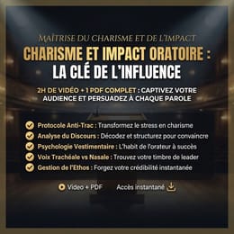 2H de Vidéo + 1 PDF - Formation en  ART ORATOIRE : Décupler son Charisme !