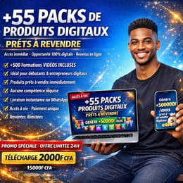 55 packs de produits digitaux prêt à revendre