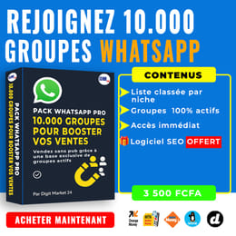 PACK WHATSAPP  PRO– 10.000 LIENS DE GROUPES WHATSAPP ACTIFS