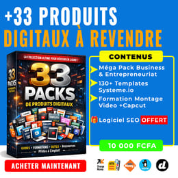 CATALOGUE COMPLET DE PLUS DE 33 PRODUITS DIGITAUX