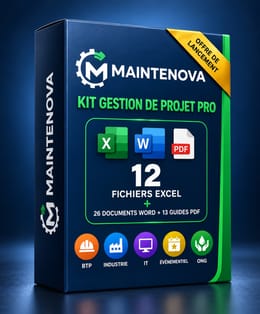 12 fichiers Excel automatisés + 26 documents Word + 13 guides PDF pour piloter vos projets.