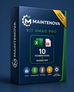 10 fichiers Excel automatisés pour gérer votre maintenance, les KPI et vos équipements industriels.