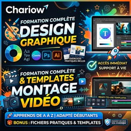 🎨Pack Graphique + Vidéo : Templates Prêts & Cours Complet pour Designers Pro