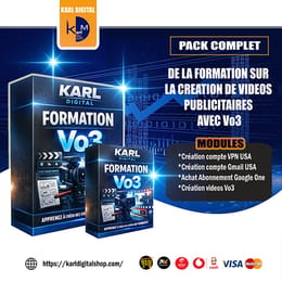 Pack complet de la Création des vidéos publicitaires avec Vo3