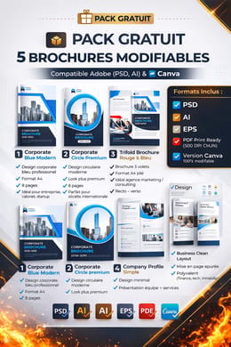 PACK GRATUIT – 5 BROCHURES MODIFIABLES