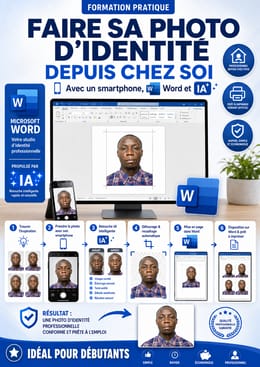 Photo d’identité professionnelle depuis chez toi : Smartphone + Word + IA