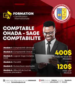Inscription Formation Comptabilité Ohada