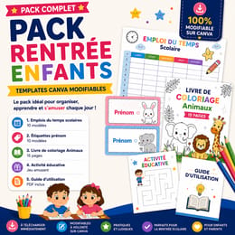 Pack Rentrée Enfant — Modifiable & Imprimable
