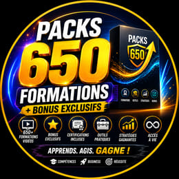 650 Packs et formations avec 3 bonus